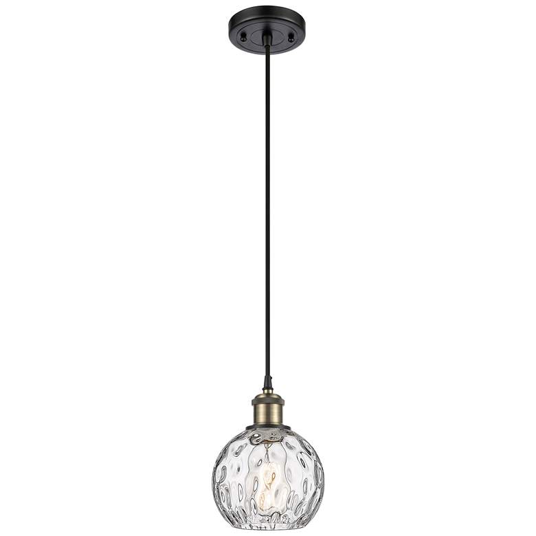 Image 1 Ballston Athens Water Glass 6" LED Mini Pendant - Black Brass - Clear
