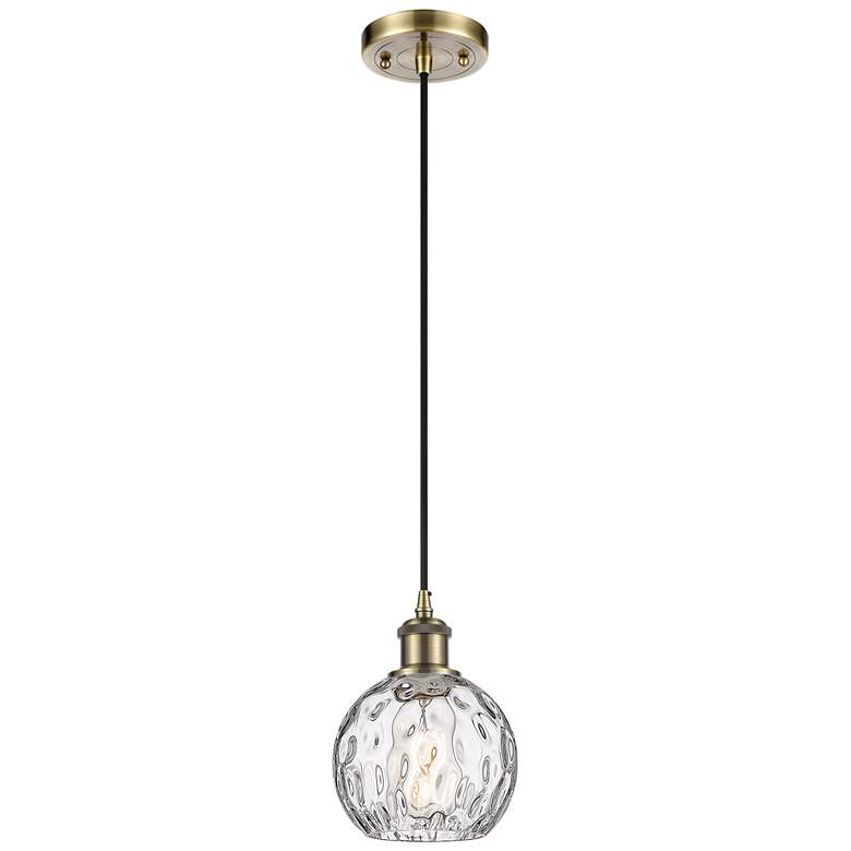 Image 1 Ballston Athens Water Glass 6" LED Mini Pendant - Brass - Clear