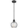 Ballston Athens Water Glass 6" LED Mini Pendant - Matte Black - Clear