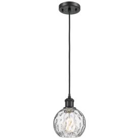 Ballston Athens Water Glass 6" LED Mini Pendant - Matte Black - Clear Ballston Athens Water Glass 6" LED Mini Pendant - Matte Black - Clear