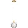 Ballston Athens Water Glass 6" LED Mini Pendant - Satin Gold - Clear
