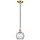 Ballston Athens Water Glass 6" LED Mini Pendant - Satin Gold - Clear
