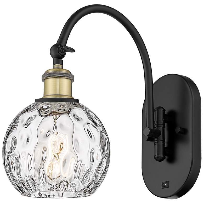 Image 1 Ballston Athens Water Glass 6" LED Sconce - Black Brass - Clear Shade