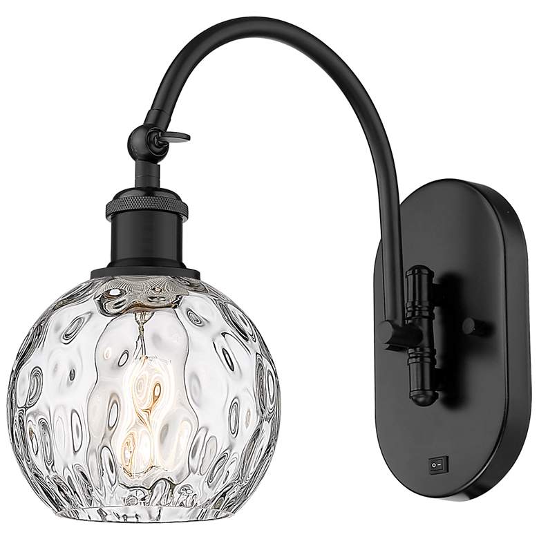 Image 1 Ballston Athens Water Glass 6" LED Sconce - Black Finish - Clear Shade