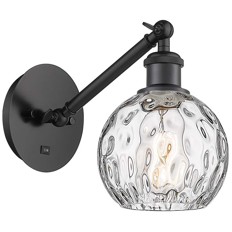 Image 1 Ballston Athens Water Glass 6" LED Sconce - Black Finish - Clear Shade