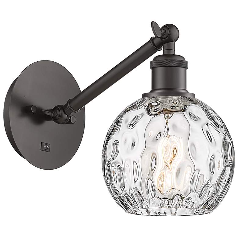 Image 1 Ballston Athens Water Glass 6" LED Sconce - Bronze Finish - Clear Shad