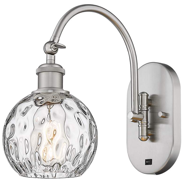 Image 1 Ballston Athens Water Glass 6" LED Sconce - Nickel Finish - Clear Shad