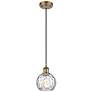 Ballston Athens Water Glass 6" Mini Pendant - Brushed Brass - Clear
