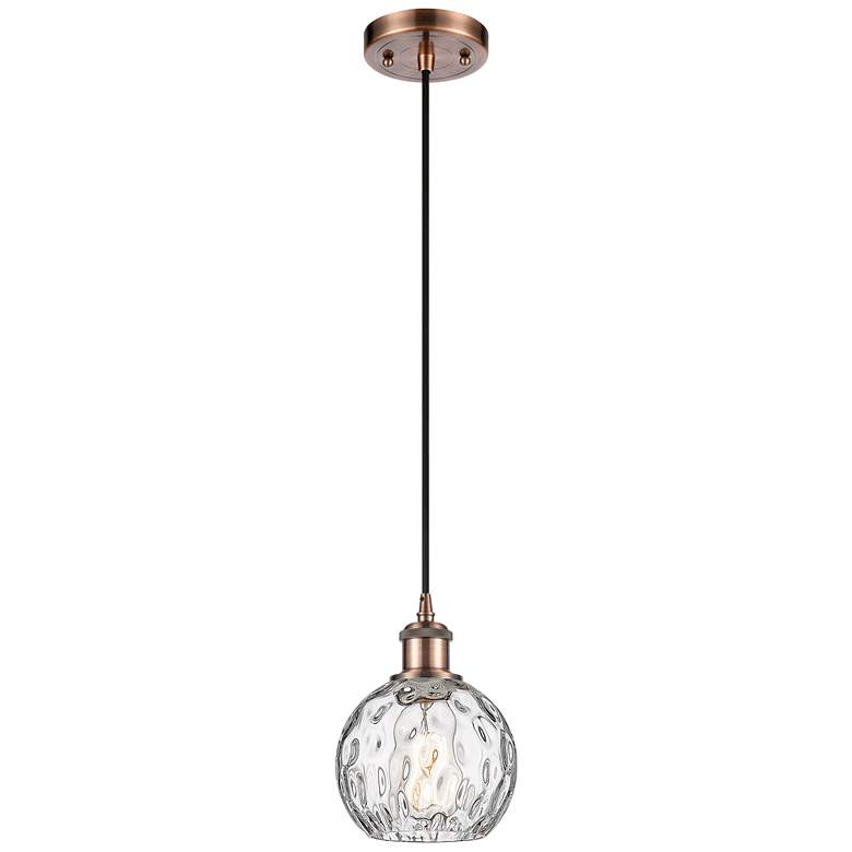 Image 1 Ballston Athens Water Glass 6" Mini Pendant - Copper - Clear
