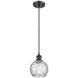 Ballston Athens Water Glass 6" Mini Pendant - Matte Black - Clear