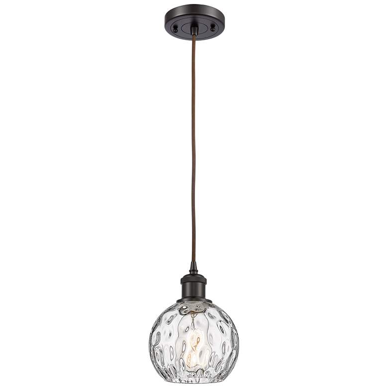Image 1 Ballston Athens Water Glass 6" Mini Pendant - Oil Rubbed Bronze - Clea