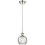Ballston Athens Water Glass 6" Mini Pendant - Polished Nickel - Clear