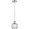 Ballston Athens Water Glass 6" Mini Pendant - Polished Nickel - Clear