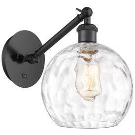Ballston Athens Water Glass 8" Incandescent Sconce - Black - Clear Sha Ballston Athens Water Glass 8" Incandescent Sconce - Black - Clear Sha