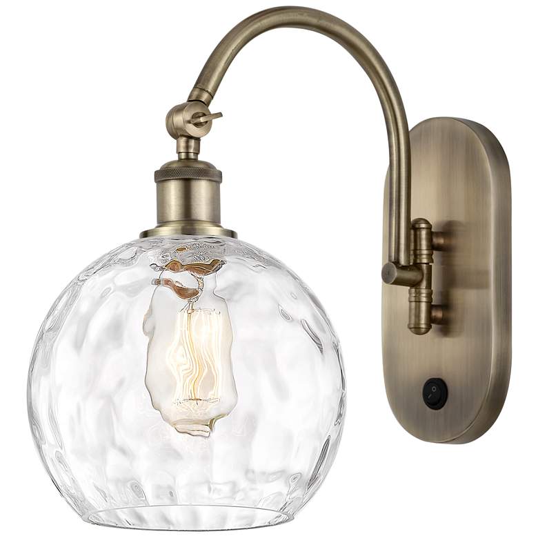 Image 1 Ballston Athens Water Glass 8" Incandescent Sconce - Brass - Clear Sha