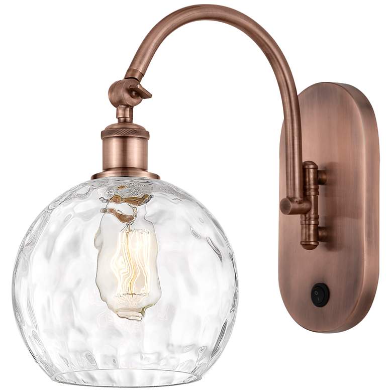 Image 1 Ballston Athens Water Glass 8" Incandescent Sconce - Copper - Clear Sh
