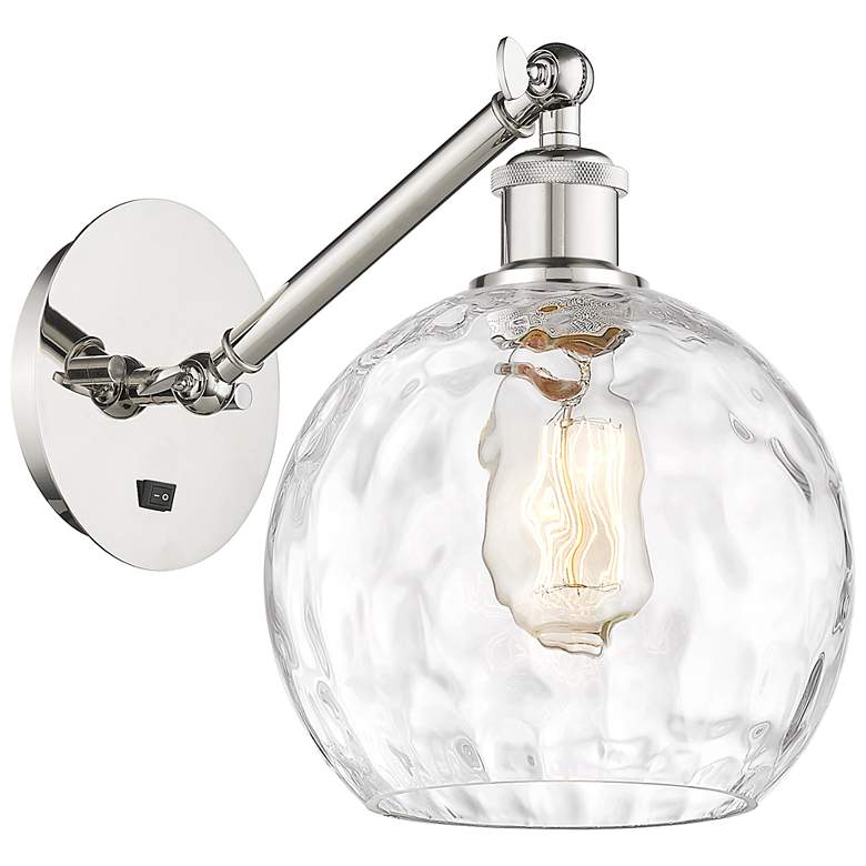 Image 1 Ballston Athens Water Glass 8" Incandescent Sconce - Nickel - Clear Sh