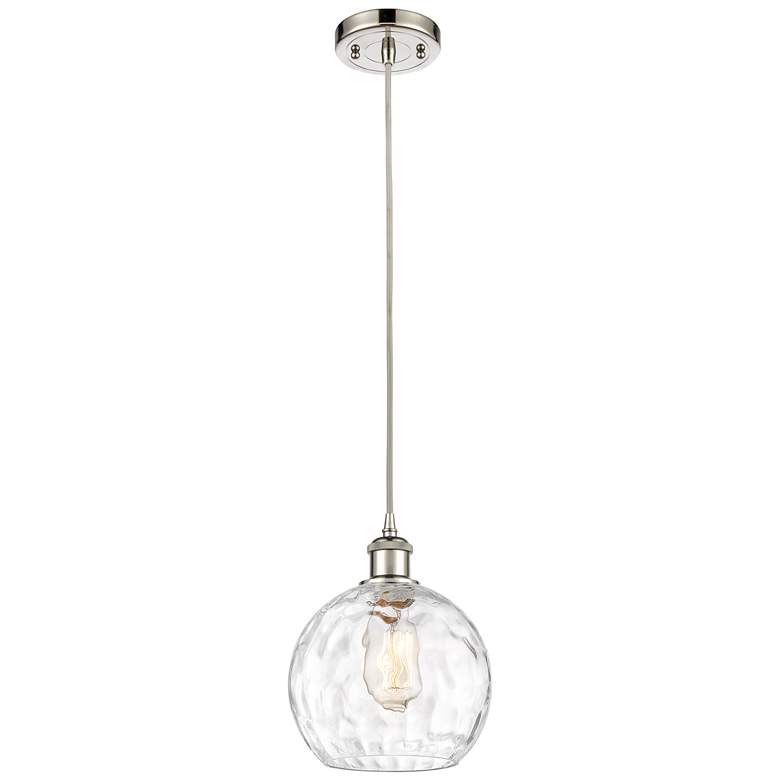 Image 1 Ballston Athens Water Glass 8" LED Mini Pendant - Polished Nickel - Cl