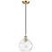 Ballston Athens Water Glass 8" LED Mini Pendant - Satin Gold - Clear
