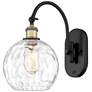 Ballston Athens Water Glass 8" LED Sconce - Black Brass - Clear Shade