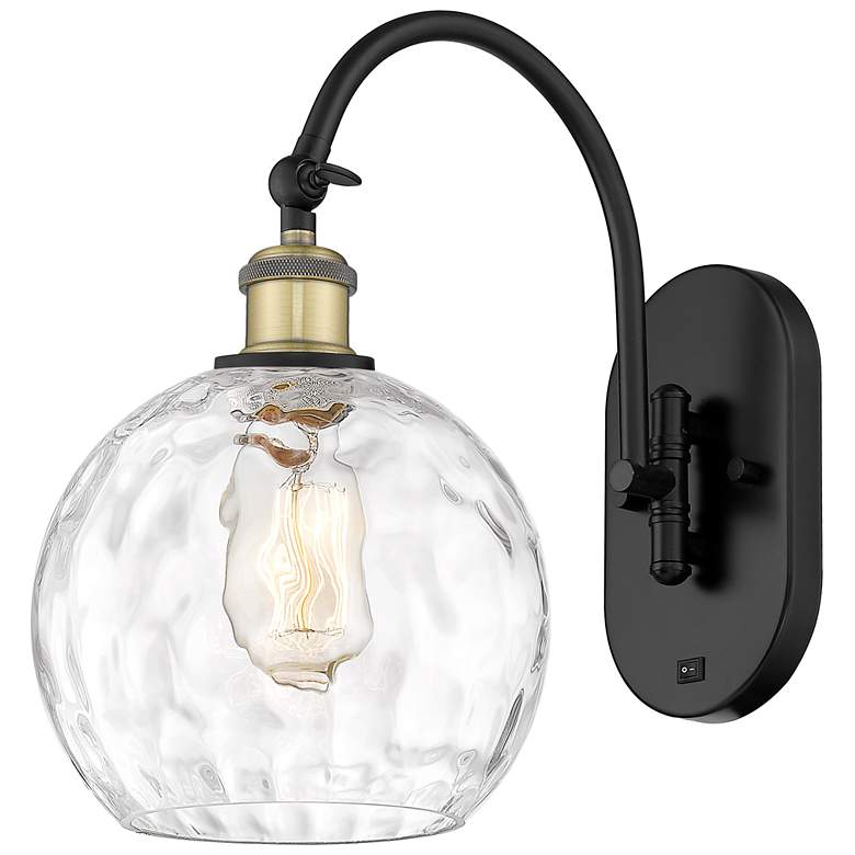 Image 1 Ballston Athens Water Glass 8" LED Sconce - Black Brass - Clear Shade