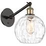 Ballston Athens Water Glass 8" LED Sconce - Black Brass - Clear Shade
