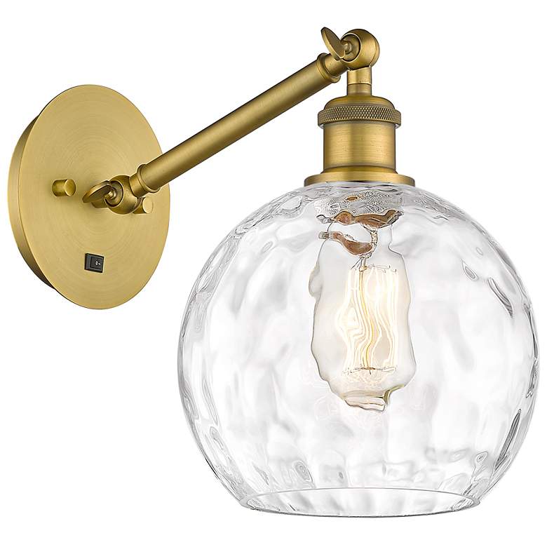 Image 1 Ballston Athens Water Glass 8" LED Sconce - Brass Finish - Clear Shade