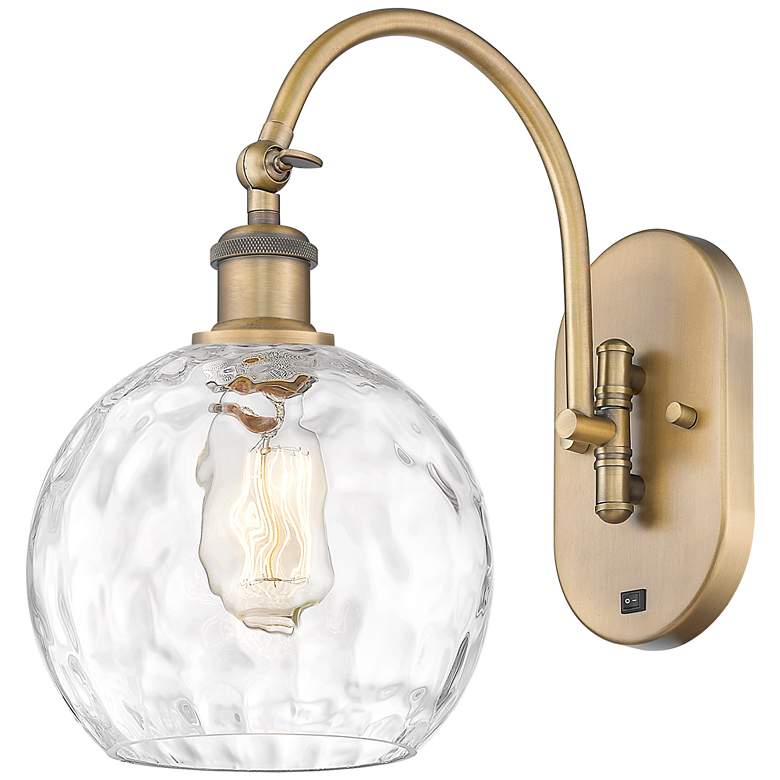Image 1 Ballston Athens Water Glass 8" LED Sconce - Brass Finish - Clear Shade