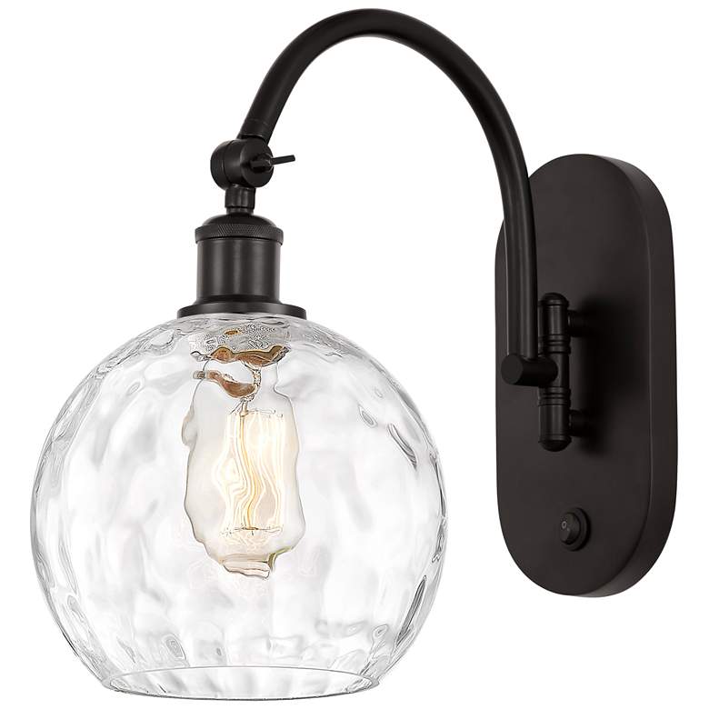 Image 1 Ballston Athens Water Glass 8" LED Sconce - Bronze Finish - Clear Shad