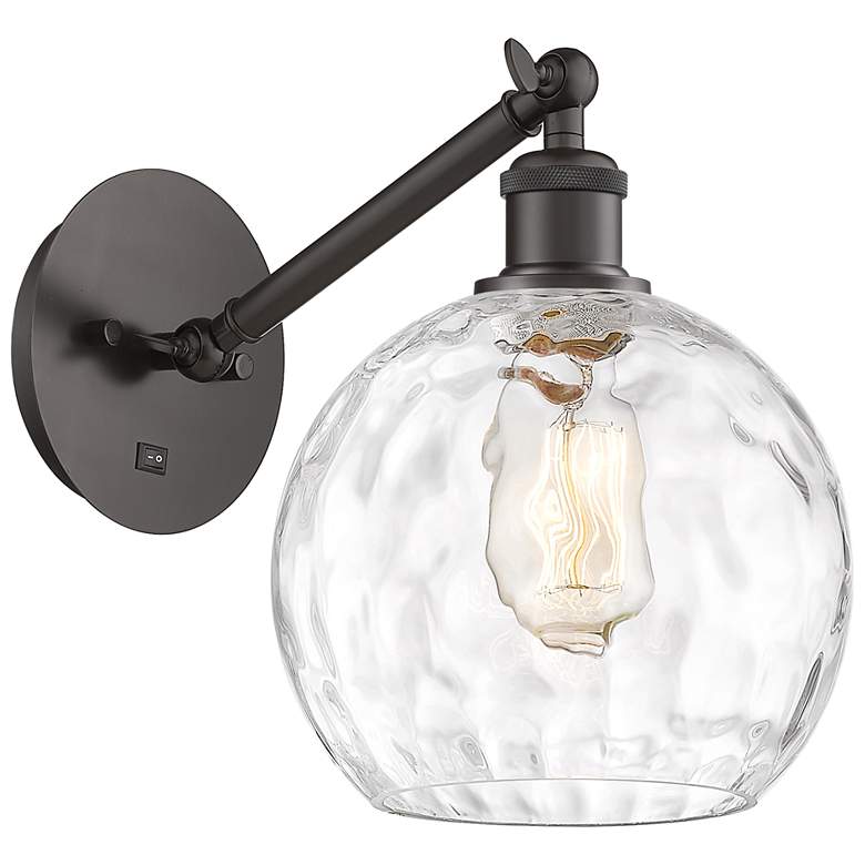 Image 1 Ballston Athens Water Glass 8" LED Sconce - Bronze Finish - Clear Shad