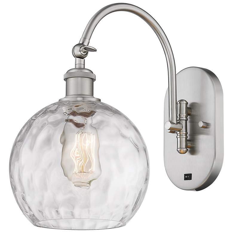 Image 1 Ballston Athens Water Glass 8" LED Sconce - Nickel Finish - Clear Shad