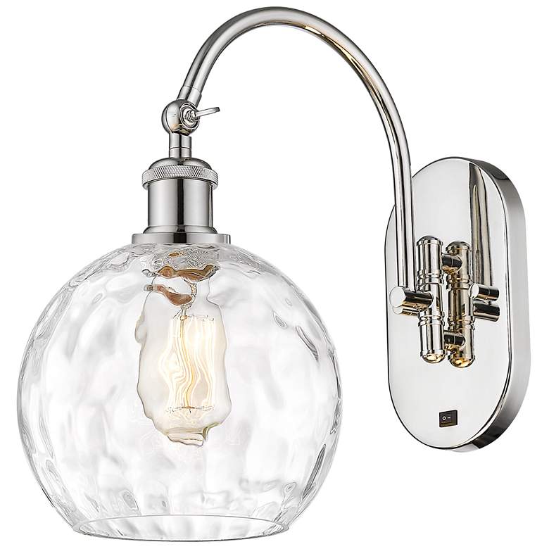 Image 1 Ballston Athens Water Glass 8" LED Sconce - Nickel Finish - Clear Shad