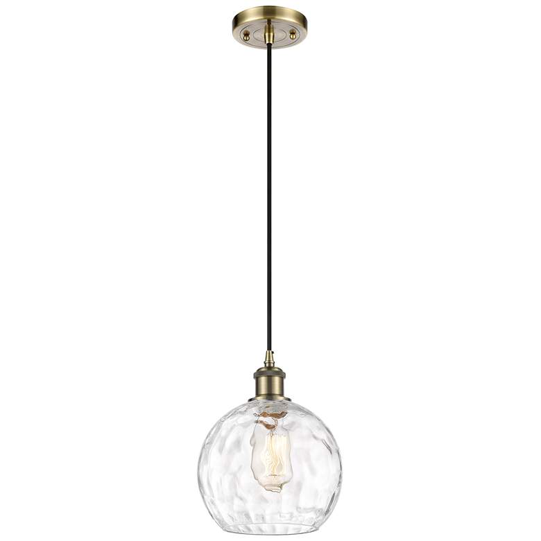 Image 1 Ballston Athens Water Glass 8" Mini Pendant - Brass - Clear