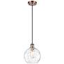 Ballston Athens Water Glass 8" Mini Pendant - Copper - Clear