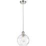 Ballston Athens Water Glass 8" Mini Pendant - Polished Nickel - Clear