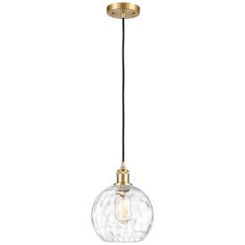 Ballston Athens Water Glass 8" Mini Pendant - Satin Gold - Clear Ballston Athens Water Glass 8" Mini Pendant - Satin Gold - Clear