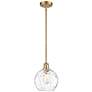 Ballston Athens Water Glass 8" Wide Satin Gold Mini Pendant