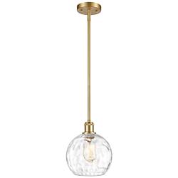 Ballston Athens Water Glass 8" Wide Satin Gold Mini Pendant