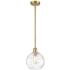 Ballston Athens Water Glass 8" Wide Satin Gold Mini Pendant