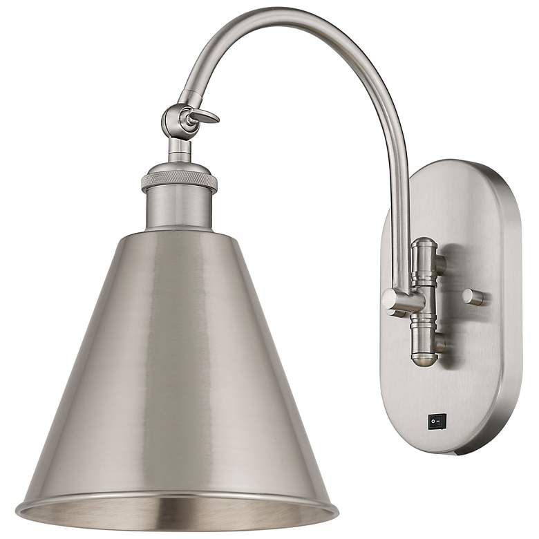 Image 1 Ballston Ballston Cone 8" Incandescent Sconce - Nickel - Nickel Shade