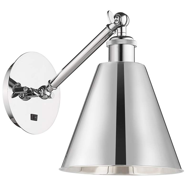 Image 1 Ballston Ballston Cone 8" LED Sconce - Chrome Finish - Chrome Shade