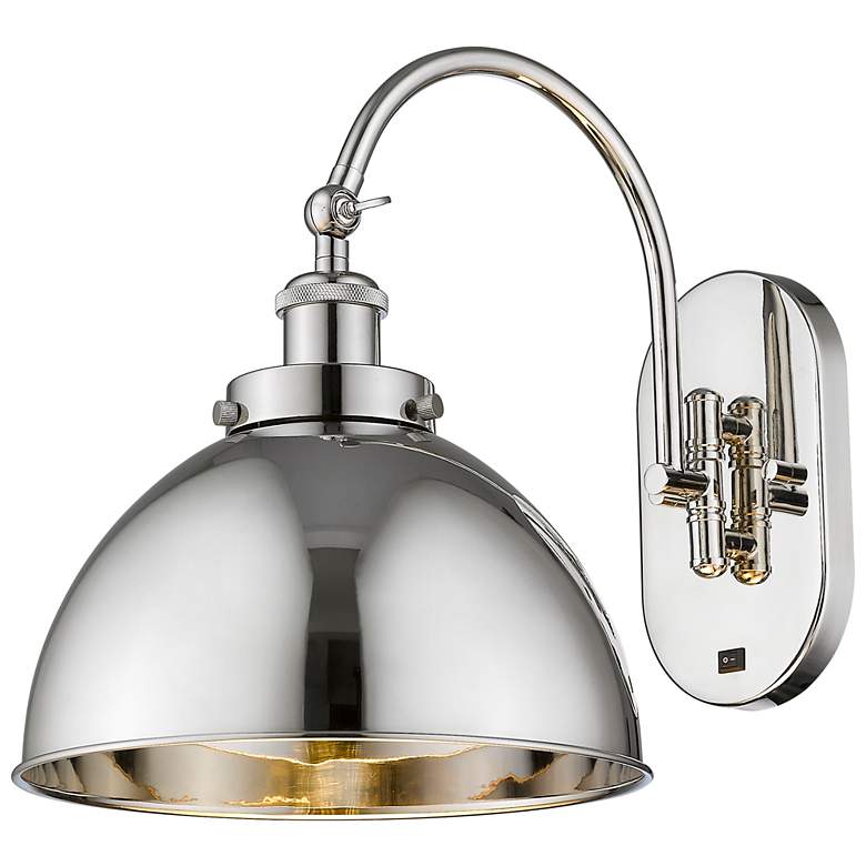 Image 1 Ballston Ballston Urban 10" Incandescent Sconce - Nickel - Nickel Shad