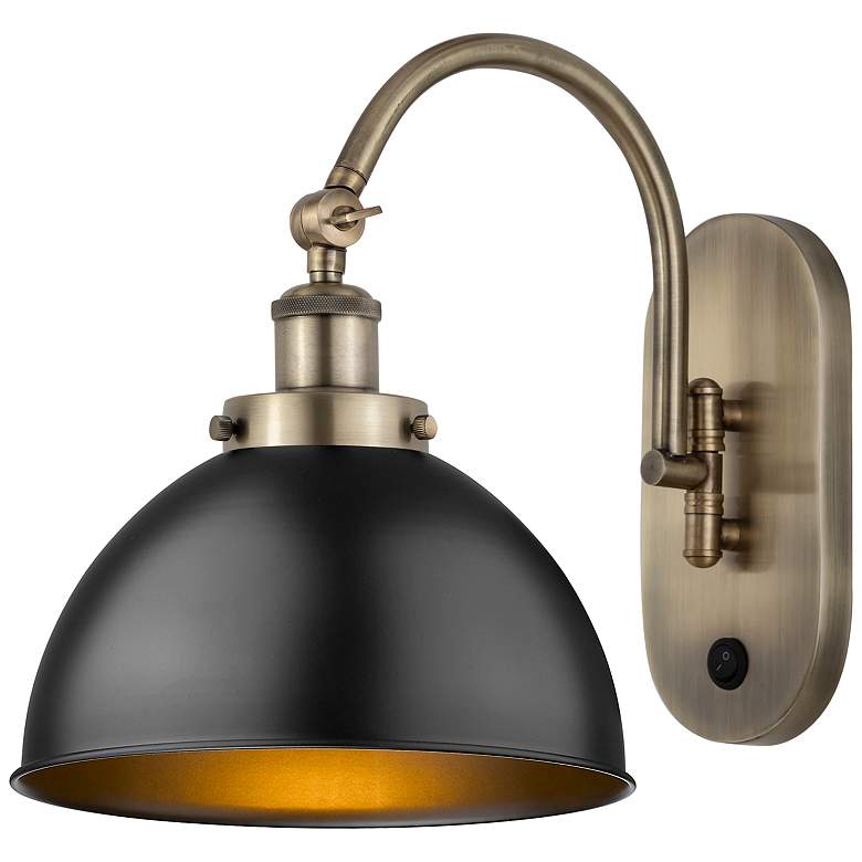 Image 1 Ballston Ballston Urban 10" LED Sconce - Brass Finish - Matte Black Sh