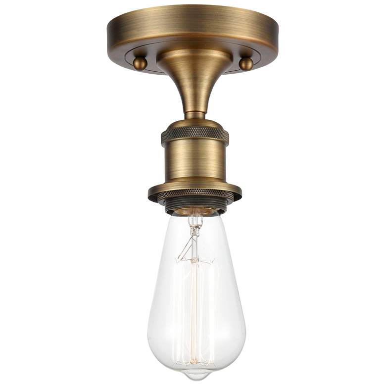 Image 1 Ballston Bare Bulb  5" LED Semi-Flush Mount - Brushed Brass Finish