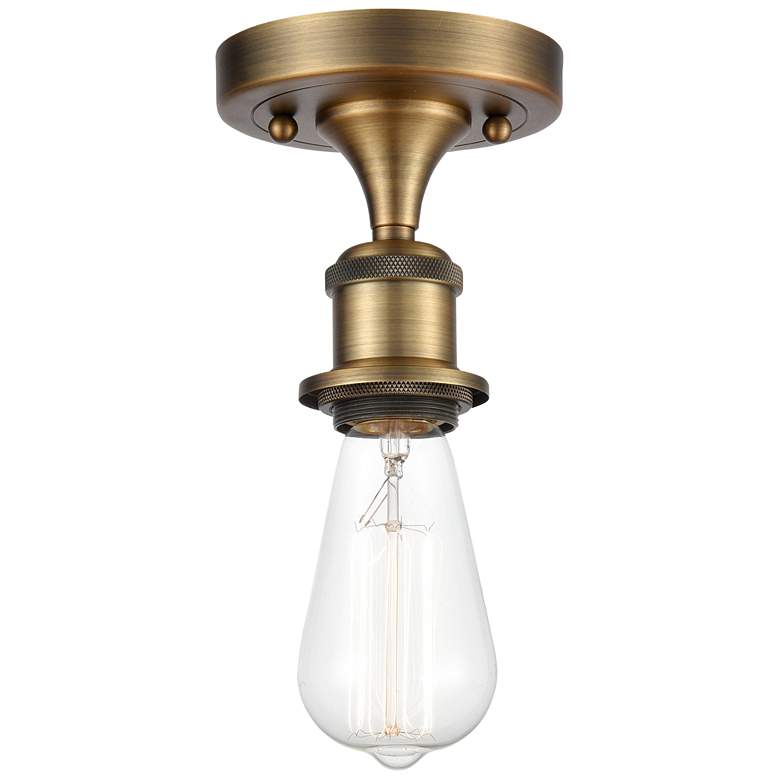 Image 1 Ballston Bare Bulb 5" LED Semi-Flush Mount - Brushed Brass Finish