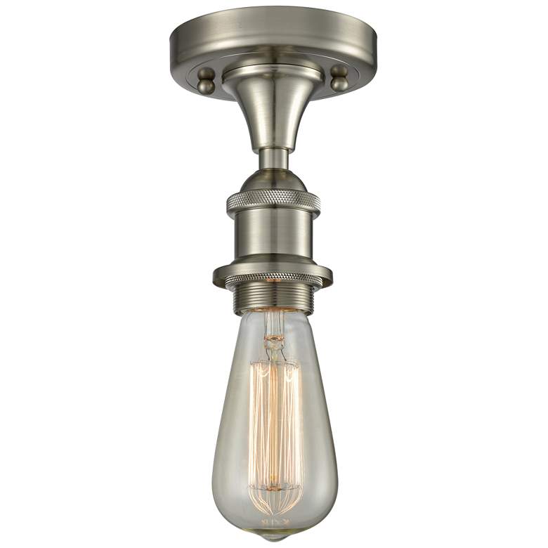 Image 1 Ballston Bare Bulb  5" LED Semi-Flush Mount - Brushed Satin Nickel Fin