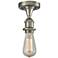 Ballston Bare Bulb 5" LED Semi-Flush Mount - Brushed Satin Nickel Fin