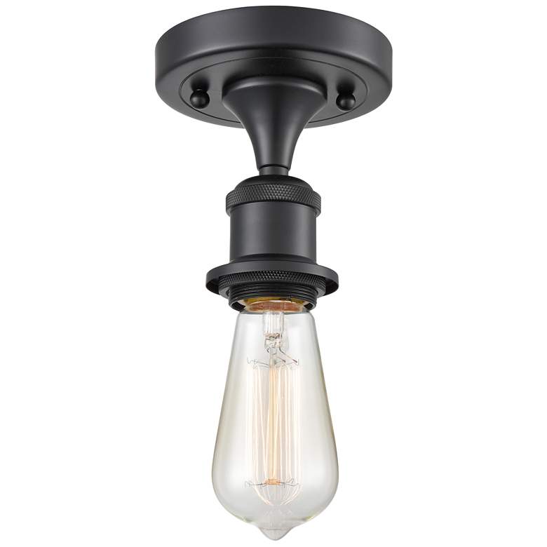 Image 1 Ballston Bare Bulb 5" LED Semi-Flush Mount - Matte Black Finish