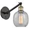 Ballston Belfast 6" Incandescent Sconce - Black Brass - Crackle Shade