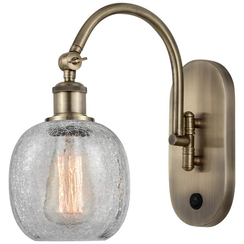 Image 1 Ballston Belfast 6" Incandescent Sconce - Brass - Clear Crackle Shade